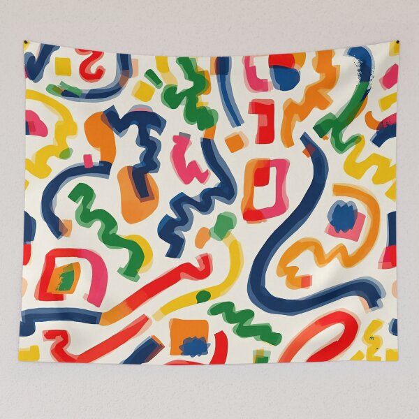 Item preview, Memphis Squiggle Block Scatter 11 designed and sold by Tom-Johnson.