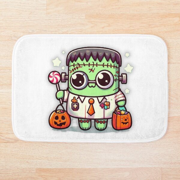Item preview, Arte de Halloween con Frankenstein: Monstruo Kawaii: Truco o trato designed and sold by Medeea Publishing.