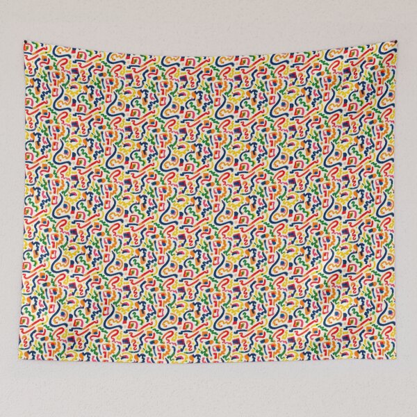 Item preview, Memphis Squiggle Block Scatter 12 designed and sold by Tom-Johnson.