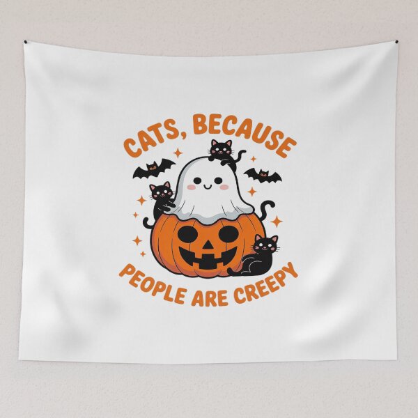 Item preview, Cats Because People Are Creepy   Halloween Cats Lover designed and sold by BlackStars3Neon.