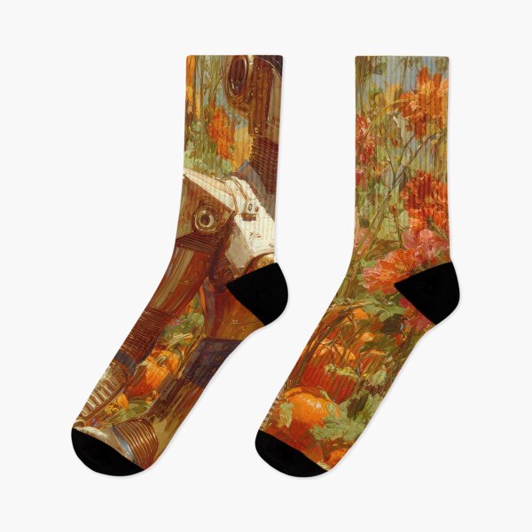Item preview, Retro Futuristic Halloween | Pumpkins & Robots in a Sci-Fi Autumn Landscape 9 designed and sold by Velvetcosmonova.