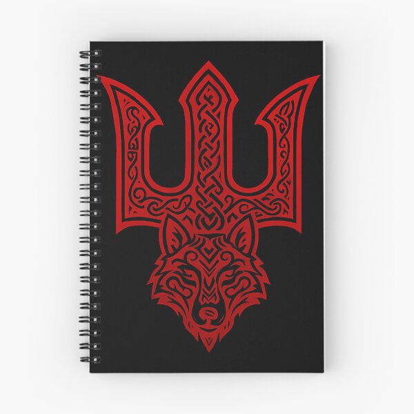 Item preview, Veles symbol with a wolf, Veles' trident, red - Slavic trident, ornament, wolf spirit designed and sold by Myth-LegendArt.