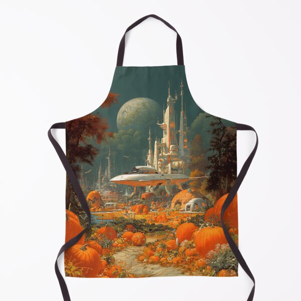 Item preview, Retro Futuristic Halloween | Pumpkins & Robots in a Sci-Fi Autumn Landscape 5 designed and sold by Velvetcosmonova.