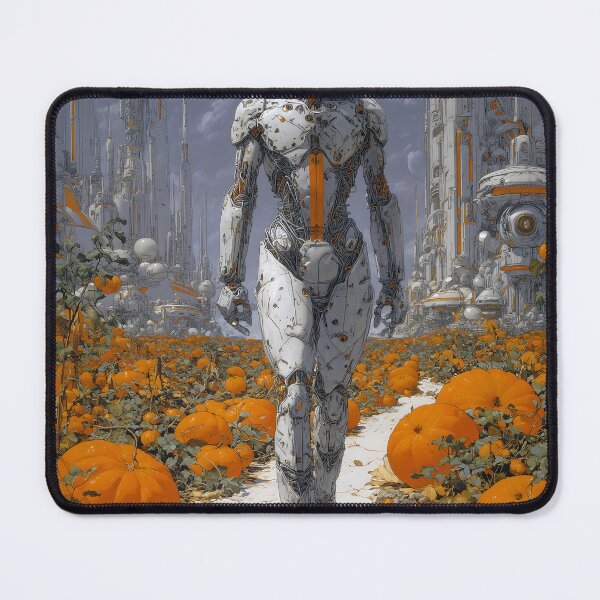 Item preview, Retro Futuristic Halloween | Pumpkins & Robots in a Sci-Fi Autumn Landscape 3 designed and sold by Velvetcosmonova.