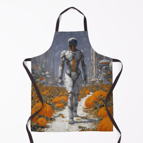 Item preview, Retro Futuristic Halloween | Pumpkins & Robots in a Sci-Fi Autumn Landscape 3 designed and sold by Velvetcosmonova.
