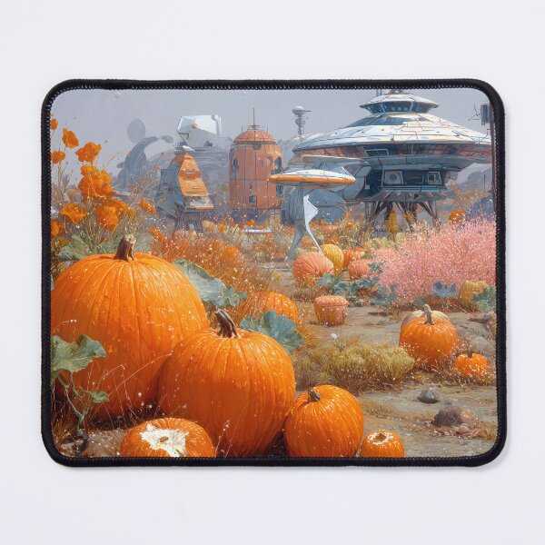 Item preview, Retro Futuristic Halloween | Pumpkins & Robots in a Sci-Fi Autumn Landscape 2 designed and sold by Velvetcosmonova.