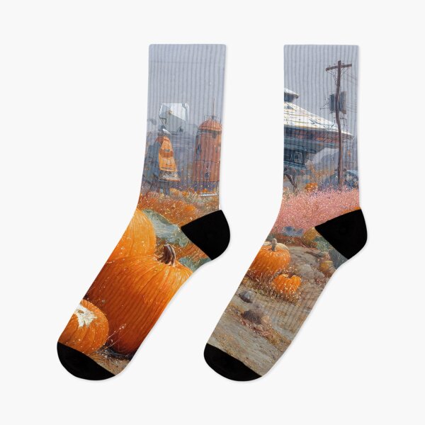 Item preview, Retro Futuristic Halloween | Pumpkins & Robots in a Sci-Fi Autumn Landscape 2 designed and sold by Velvetcosmonova.