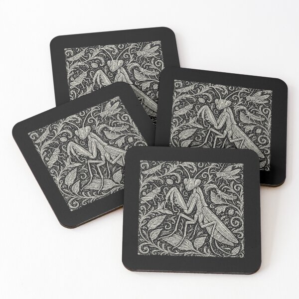 Item preview, Mantis And Crickets Nature Pattern Doodle designed and sold by EdvvinStudios.