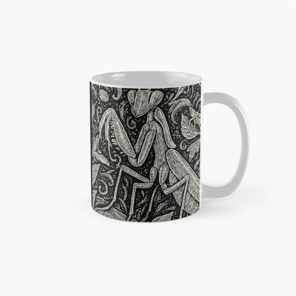 Item preview, Mantis And Crickets Nature Pattern Doodle designed and sold by EdvvinStudios.