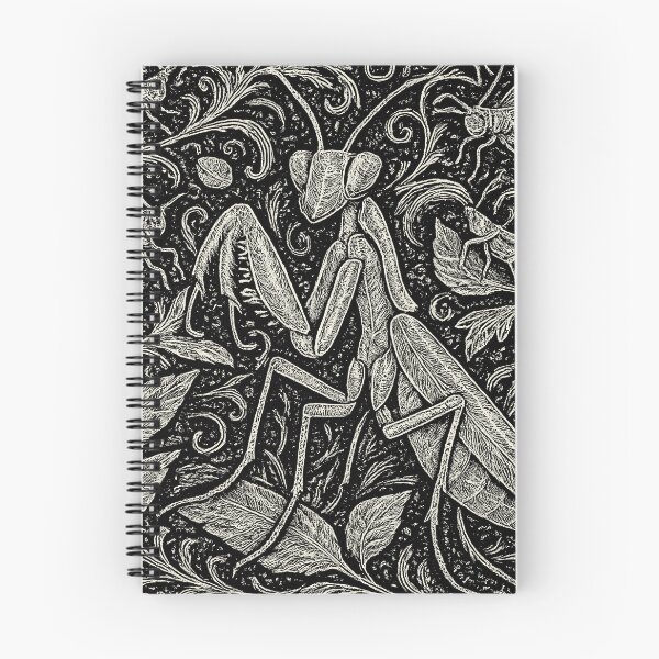 Item preview, Mantis And Crickets Nature Pattern Doodle designed and sold by EdvvinStudios.