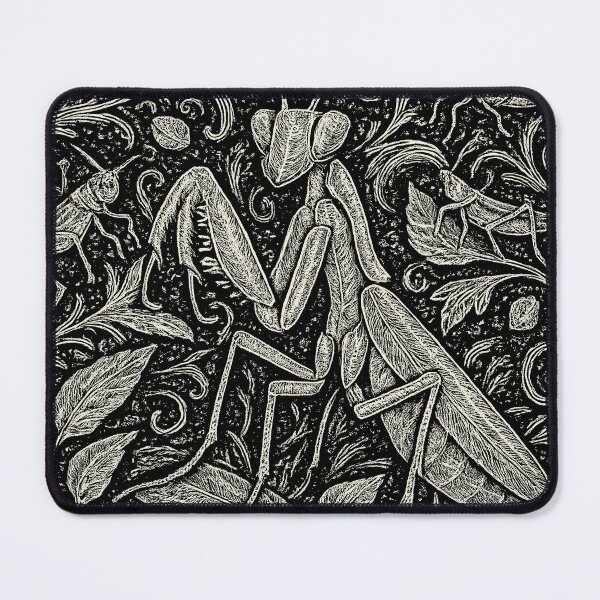 Item preview, Mantis And Crickets Nature Pattern Doodle designed and sold by EdvvinStudios.