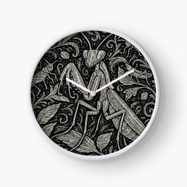 Item preview, Mantis And Crickets Nature Pattern Doodle designed and sold by EdvvinStudios.