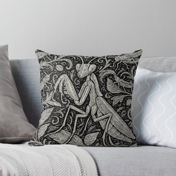 Item preview, Mantis And Crickets Nature Pattern Doodle designed and sold by EdvvinStudios.