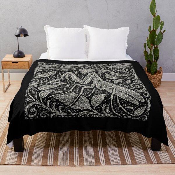Item preview, Mantis And Crickets Nature Pattern Doodle designed and sold by EdvvinStudios.