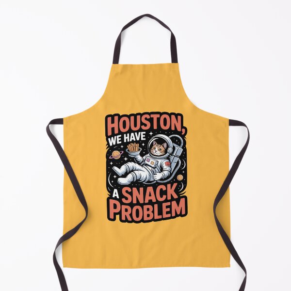 Item preview, Funny Cat Astronaut Illustration – Houston We Have a Snack Problem – Space Cat Cartoon with French Fries Quote Design designed and sold by C.Kav.Art.