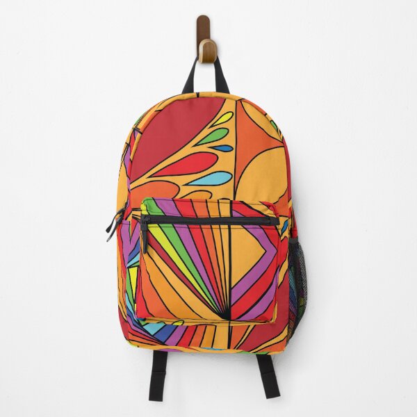 Item preview, Vibrant Psychedelic Geometric Blocks | Rainbow Pop Art Quilt Tile designed and sold by Abaseen.
