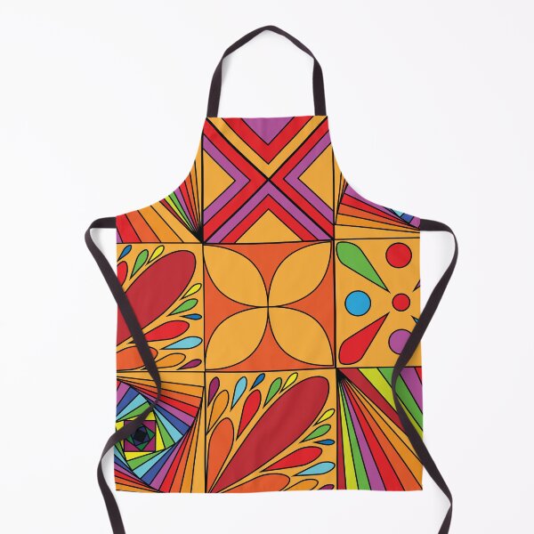 Item preview, Vibrant Psychedelic Geometric Blocks | Rainbow Pop Art Quilt Tile designed and sold by Abaseen.