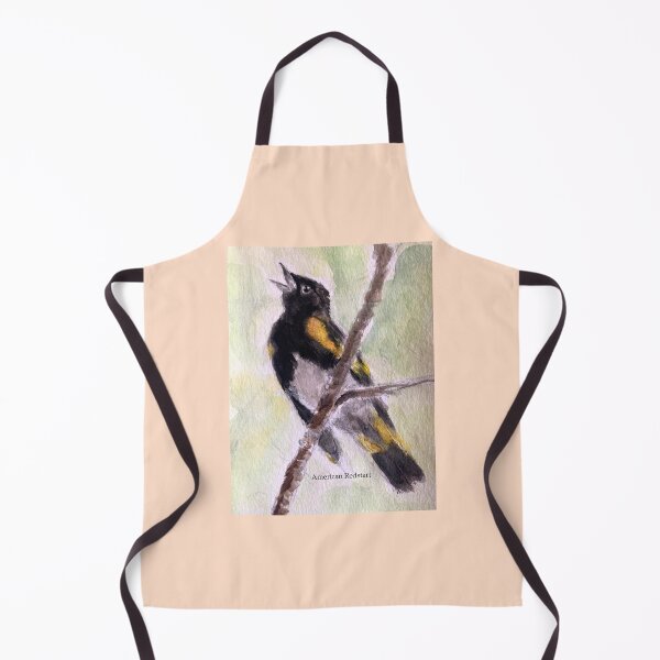 Item preview, Expressive male American Redstart, "the Halloween bird" designed and sold by Birds of Inwood.