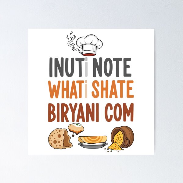 Item preview, Inuti Note Whati Shate Biryani Com Funny Indian Chef Food Pun designed and sold by banglalook.
