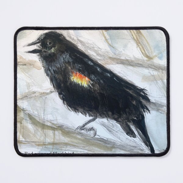 Item preview, Dramatic drawing of a Red-winged Blackbird designed and sold by Birds of Inwood.