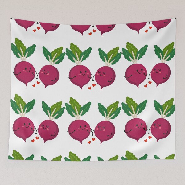 Item preview, Cute Beets in Love Cartoon Illustration designed and sold by ArtfulWeave.
