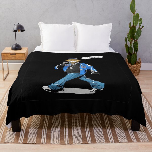Item preview, Drake Cartoon Rapper Blue Jacket Confident Walk Scene designed and sold by jotaro201.