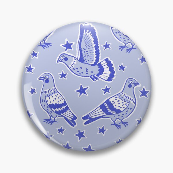 Item preview, Starry Pigeons Blue Pattern designed and sold by Itouchedabee.