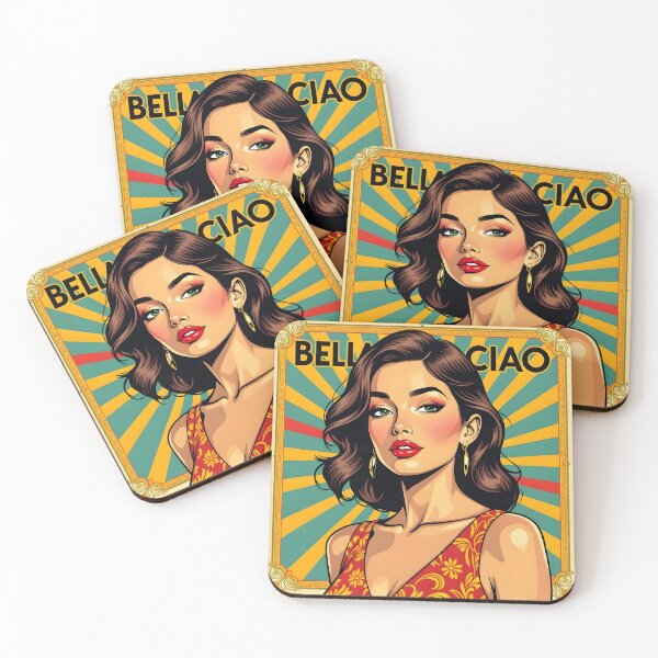 Item preview, Bella Ciao – Vintage Frame Italian Woman Illustration designed and sold by EmeraldeaArt.