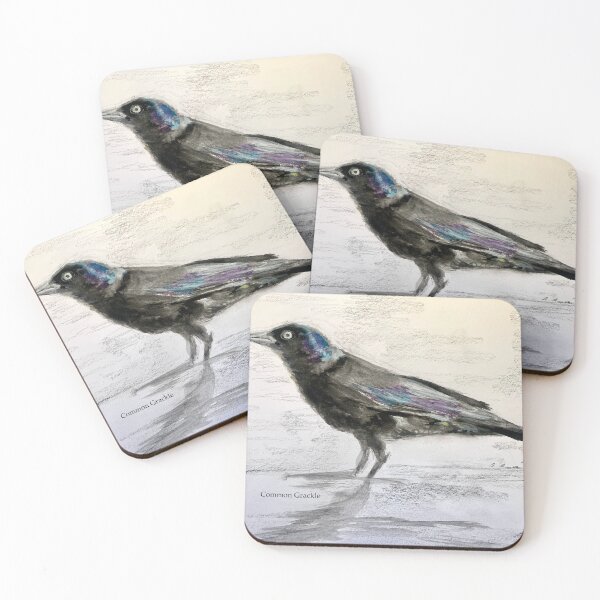 Item preview, Iridescent Grackle drawing designed and sold by Birds of Inwood.