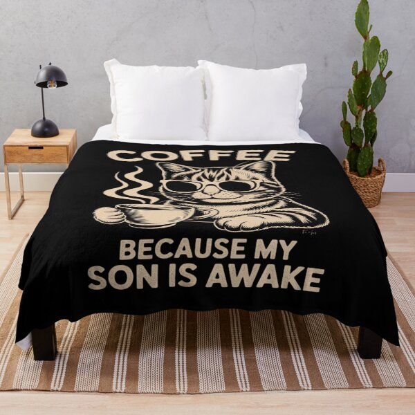 Item preview, Coffee Because My Son Is Awake Funny Cat lover Father's Day designed and sold by petrichorsworld.