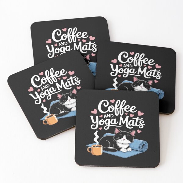 Item preview, Coffee Cats And Yoga Mats - Funny Cats And Yoga Lover designed and sold by petrichorsworld.