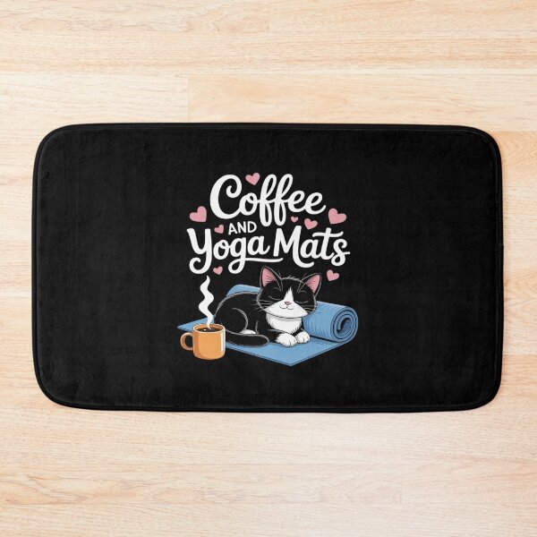 Item preview, Coffee Cats And Yoga Mats - Funny Cats And Yoga Lover designed and sold by petrichorsworld.