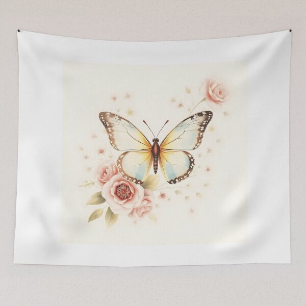 Item preview, Vintage Butterfly with Pastel Floral Elements designed and sold by sharon1210.