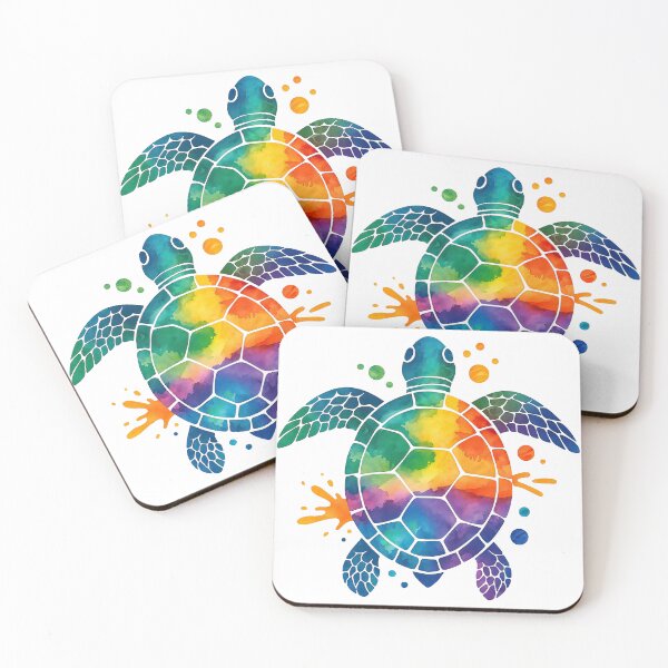 Item preview, Colorful Watercolor Turtle with Rainbow Shell designed and sold by ArtfulWeave.