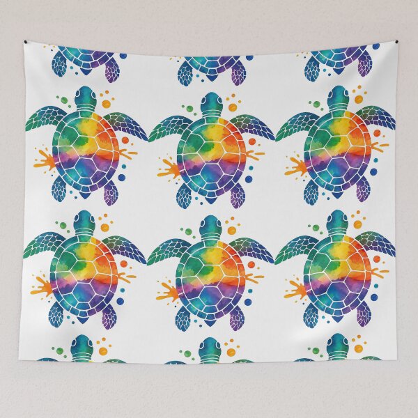 Item preview, Colorful Watercolor Turtle with Rainbow Shell designed and sold by ArtfulWeave.