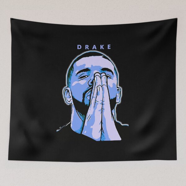 Item preview, Drake Prayer Pose Blue Minimal Pop Portrait designed and sold by jotaro201.