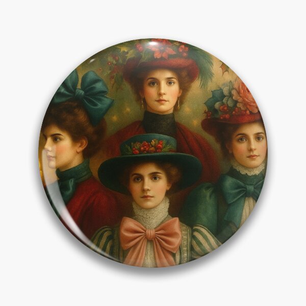 Item preview, Victorian Christmas Ladies Holiday Portrait Festive Fashion Design designed and sold by freackly.