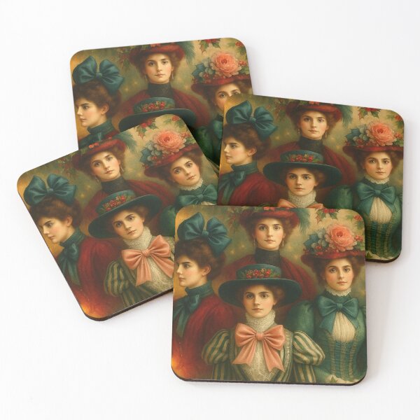 Item preview, Victorian Christmas Ladies Holiday Portrait Festive Fashion Design designed and sold by freackly.