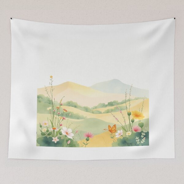 Item preview, Pastel Watercolor Landscape with Flora and Fauna designed and sold by sharon1210.