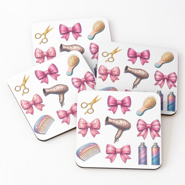 Item preview, Hair Salon Icons with Pink Bows and Tools designed and sold by ArtfulWeave.