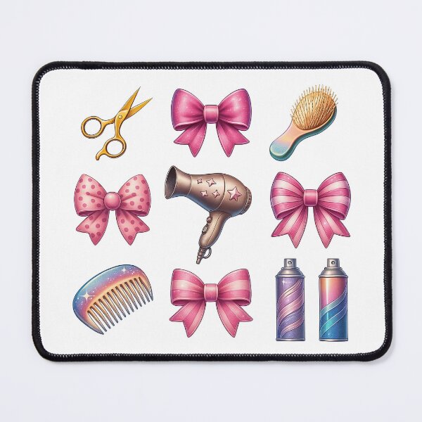 Item preview, Hair Salon Icons with Pink Bows and Tools designed and sold by ArtfulWeave.