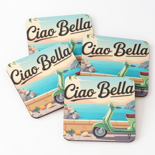 Item preview, Ciao Bella – Italian Terrace with Lemons and Pink Leanders over Amalfi Coast designed and sold by EmeraldeaArt.