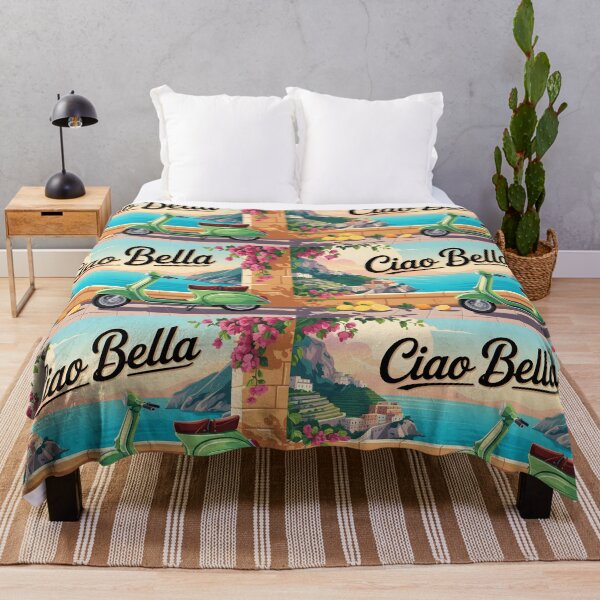 Item preview, Ciao Bella – Italian Terrace with Lemons and Pink Leanders over Amalfi Coast designed and sold by EmeraldeaArt.