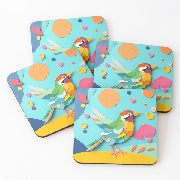 Item preview, Colorful Paper Collage Bird designed and sold by sharon1210.