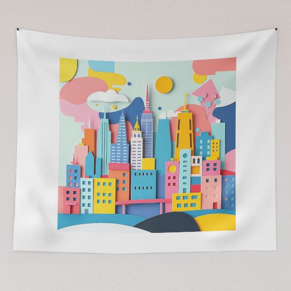 Item preview, Funky Paper Collage Cityscape designed and sold by sharon1210.