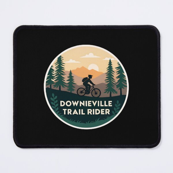 Item preview, Downieville Trail Rider Badge  – Mountain Bike Forest & Pine Trees Design designed and sold by VividOrganica.