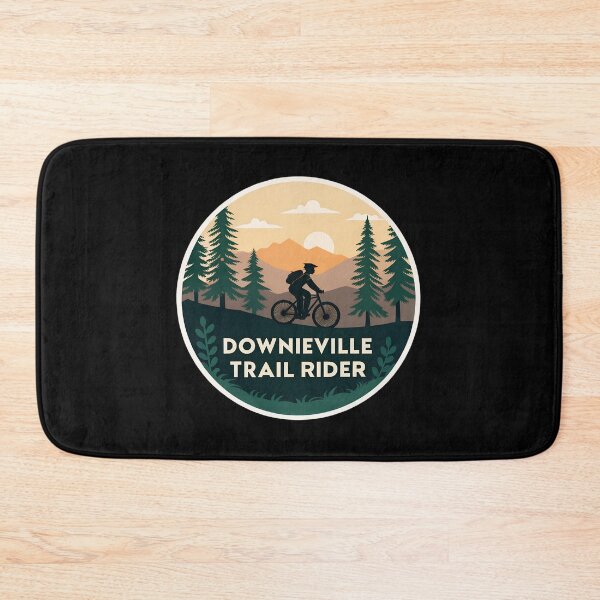 Item preview, Downieville Trail Rider Badge  – Mountain Bike Forest & Pine Trees Design designed and sold by VividOrganica.