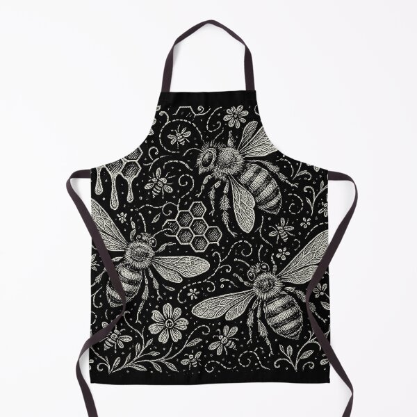 Item preview, Honey Bees Honeycomb Flowers Doodle Pattern designed and sold by EdvvinStudios.