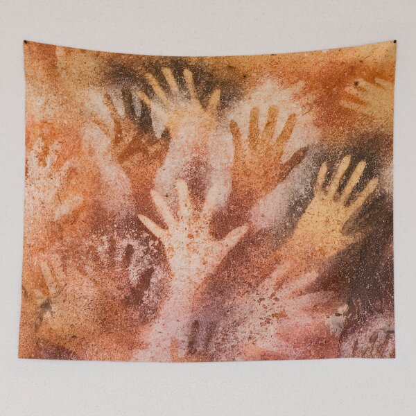 Item preview, Ancient Cave Handprints Art - Cueva de las Manos detail designed and sold by EdgyEdgeArt.