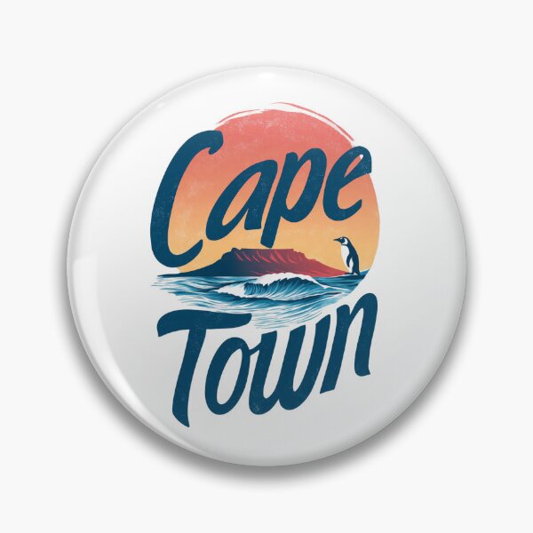 Item preview, Cape Town Design – Table Mountain, Ocean Waves & Penguin Illustration designed and sold by Meiersbeste.